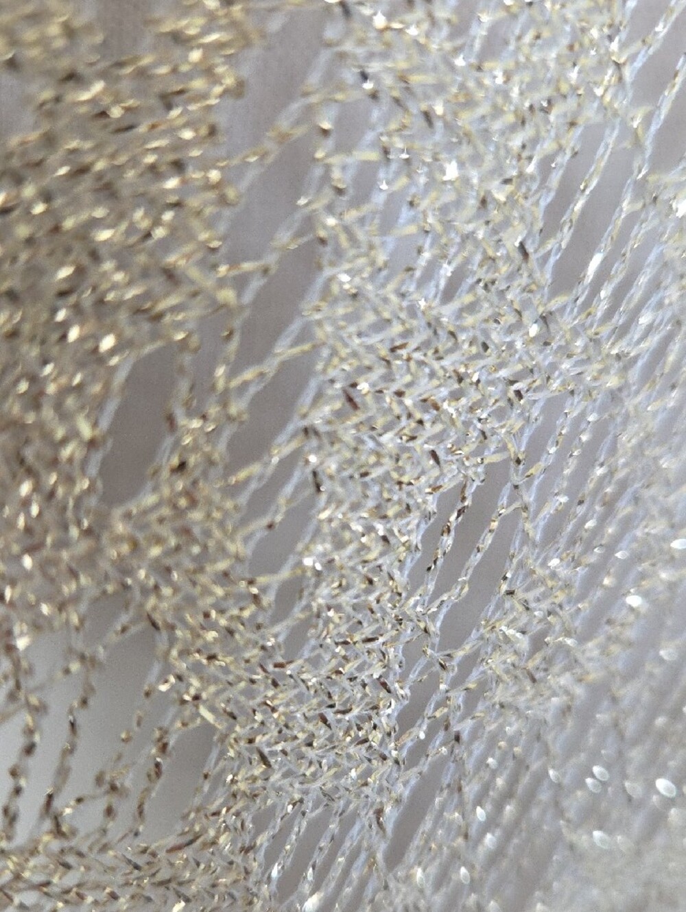 Elegant Metallic Lace Fringe Shawl - Champagne - Picture 2 of 6